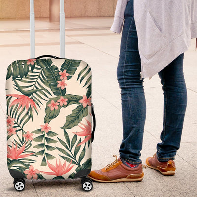 Plumeria Flower Tropical Palm Leaves Luggage Protective Cover