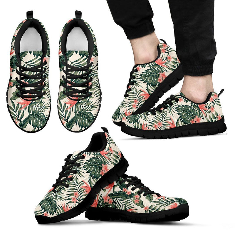 Plumeria Flower Tropical Palm Leaves Men Sneakers