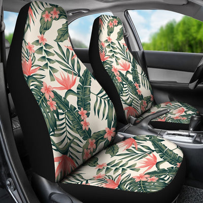 Plumeria Flower Tropical Palm Leaves Universal Fit Car Seat Covers