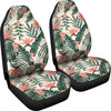 Plumeria Flower Tropical Palm Leaves Universal Fit Car Seat Covers