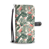 Plumeria Flower Tropical Palm Leaves Wallet Phone Case