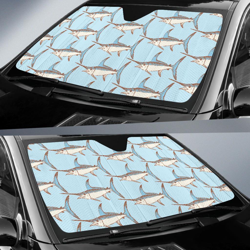 Swordfish Pattern Print Design 01 Car Sun Shades-JORJUNE.COM