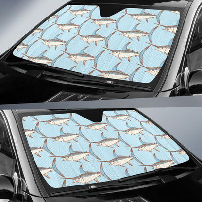 Swordfish Pattern Print Design 01 Car Sun Shades-JORJUNE.COM