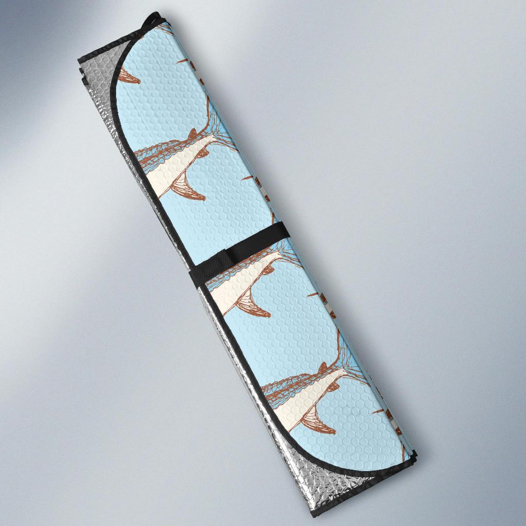Swordfish Pattern Print Design 01 Car Sun Shades-JORJUNE.COM