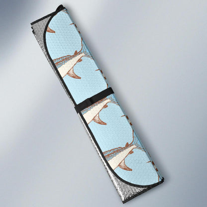 Swordfish Pattern Print Design 01 Car Sun Shades-JORJUNE.COM