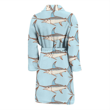 Swordfish Pattern Print Design 01 Men Bathrobe-JORJUNE.COM
