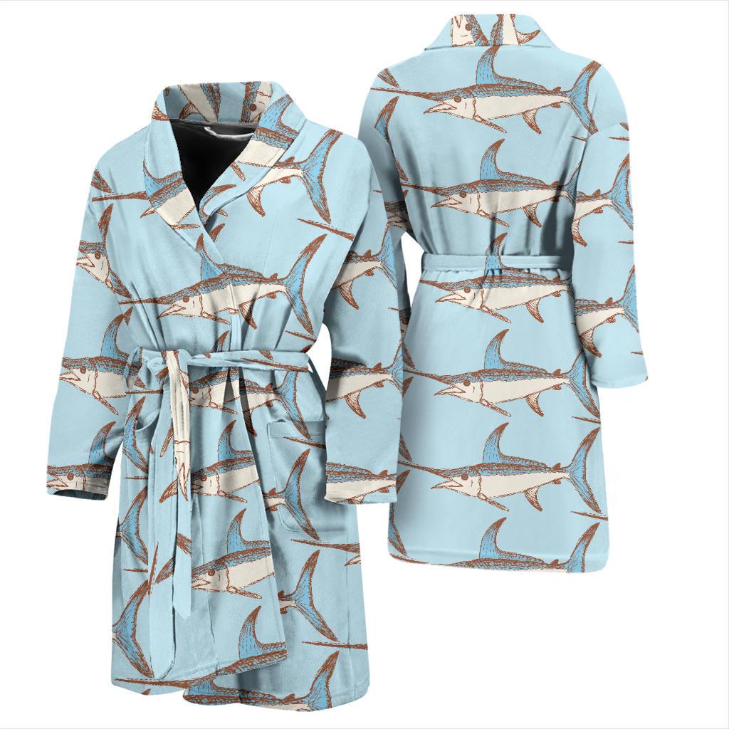 Swordfish Pattern Print Design 01 Men Bathrobe-JORJUNE.COM