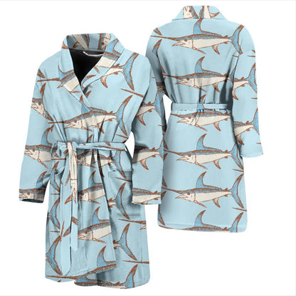Swordfish Pattern Print Design 01 Men Bathrobe-JORJUNE.COM
