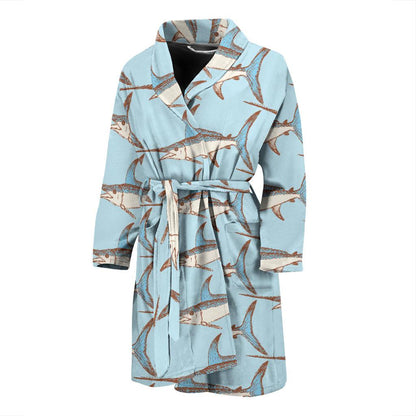 Swordfish Pattern Print Design 01 Men Bathrobe-JORJUNE.COM
