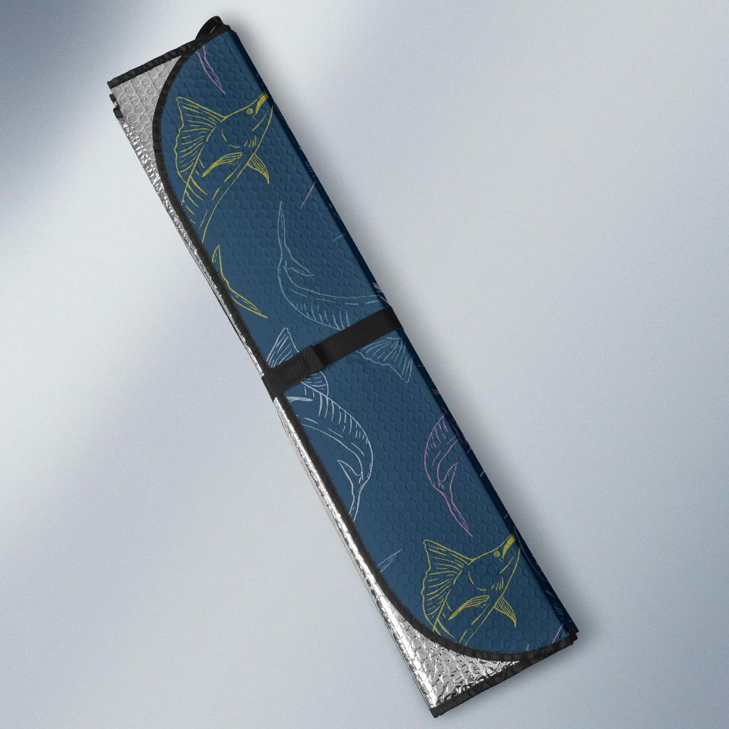 Swordfish Pattern Print Design 02 Car Sun Shades-JORJUNE.COM