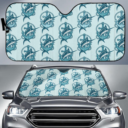 Swordfish Pattern Print Design 03 Car Sun Shades-JORJUNE.COM