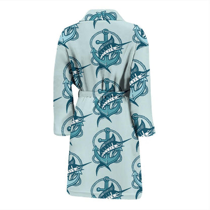 Swordfish Pattern Print Design 03 Men Bathrobe-JORJUNE.COM