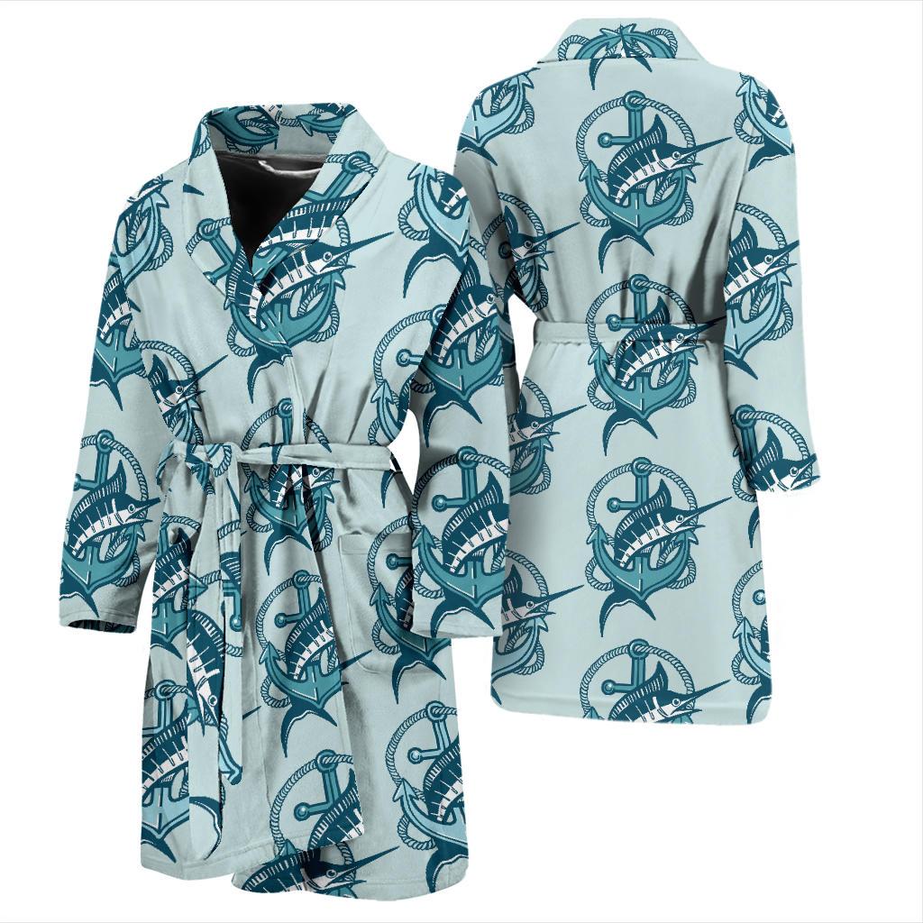 Swordfish Pattern Print Design 03 Men Bathrobe-JORJUNE.COM