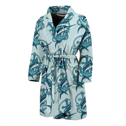 Swordfish Pattern Print Design 03 Men Bathrobe-JORJUNE.COM