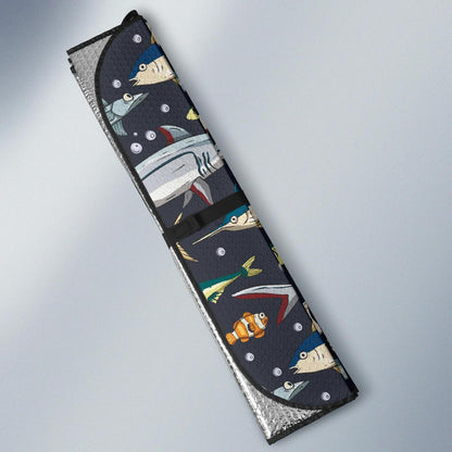 Swordfish Pattern Print Design 04 Car Sun Shades-JORJUNE.COM