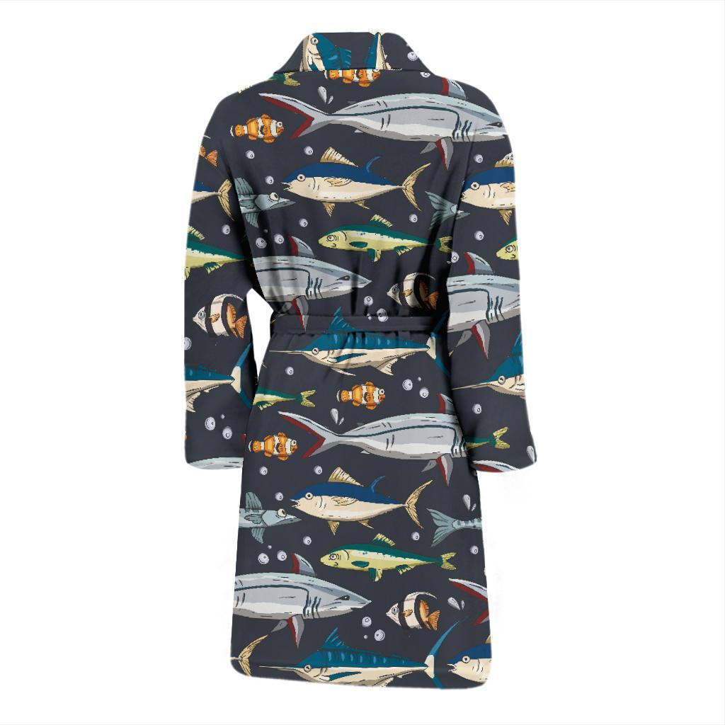 Swordfish Pattern Print Design 04 Men Bathrobe-JORJUNE.COM
