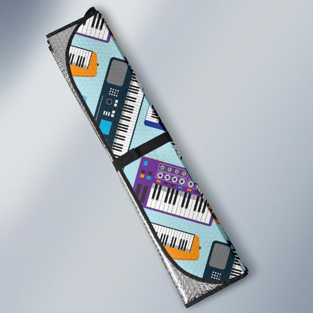 Synthesizer Pattern Print Design 02 Car Sun Shades-JORJUNE.COM