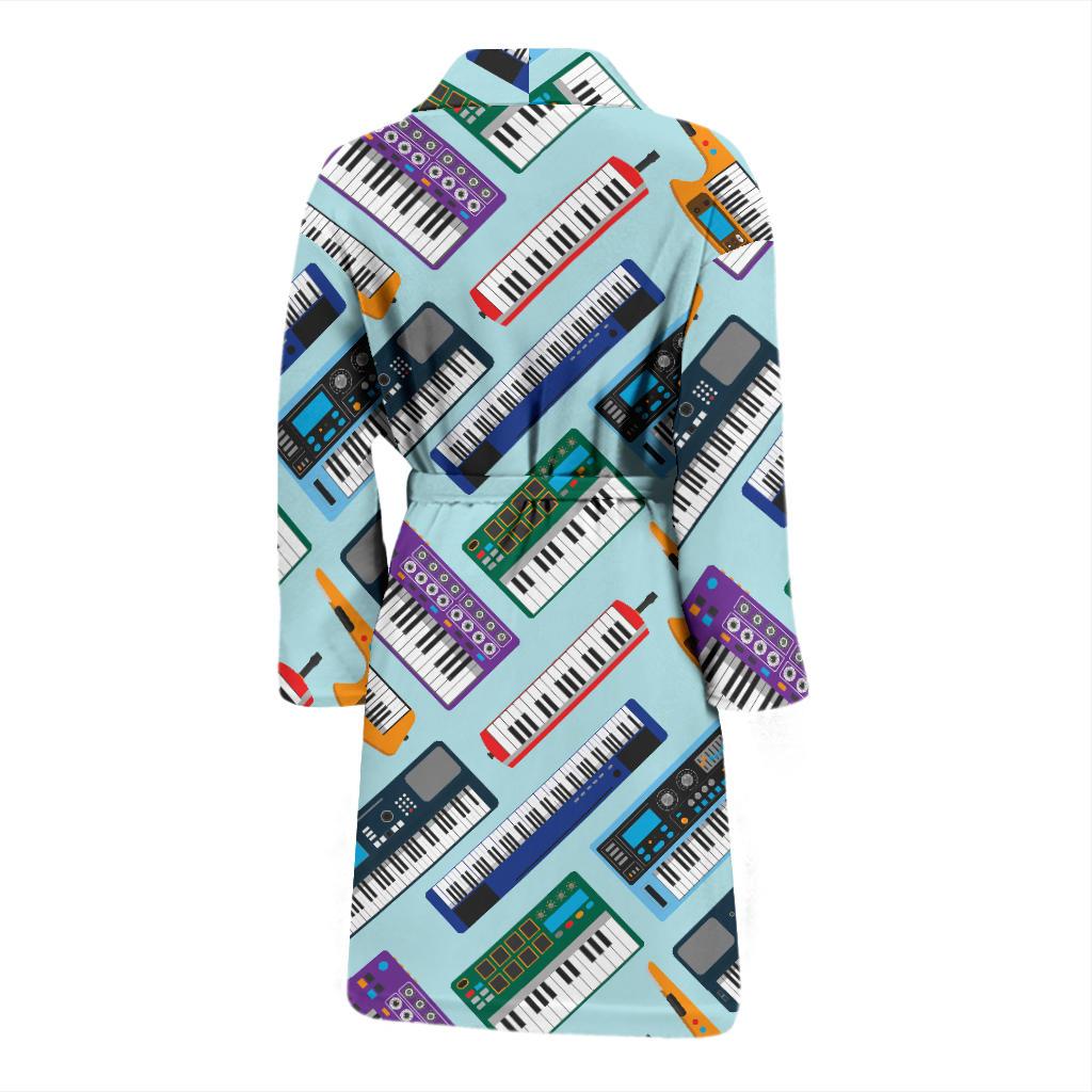 Synthesizer Pattern Print Design 02 Men Bathrobe-JORJUNE.COM