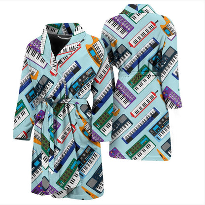 Synthesizer Pattern Print Design 02 Men Bathrobe-JORJUNE.COM