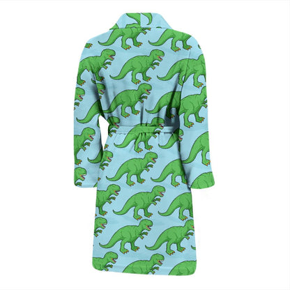 T Rex Pattern Print Design A01 Men Bathrobe-JORJUNE.COM