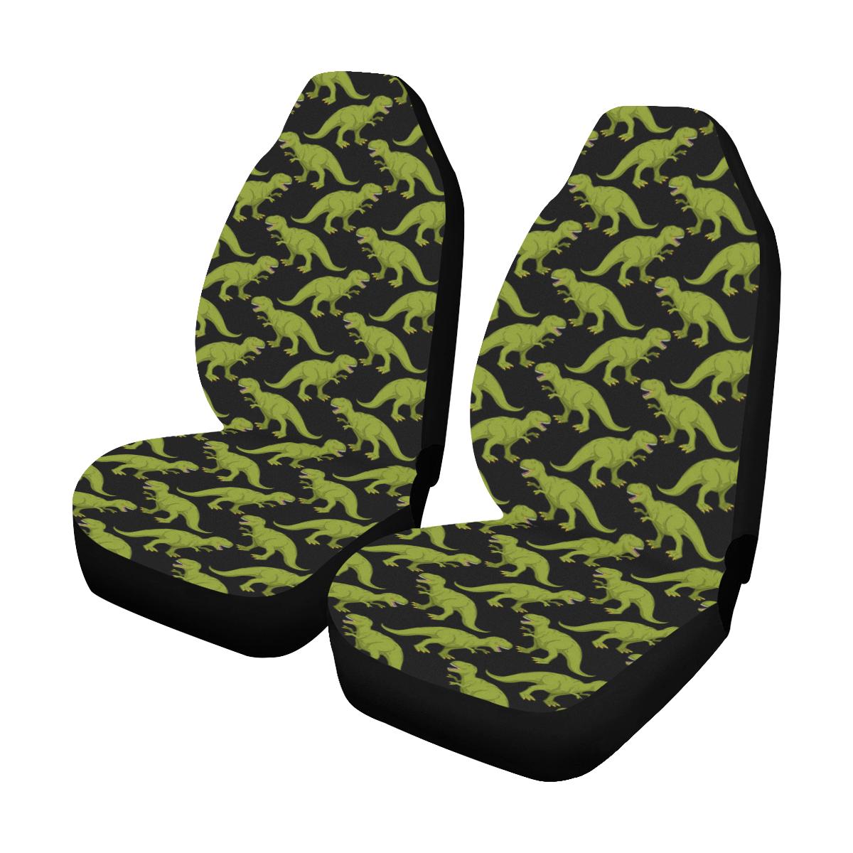 T Rex Pattern Print Design A02 Car Seat Covers (Set of 2)-JORJUNE.COM