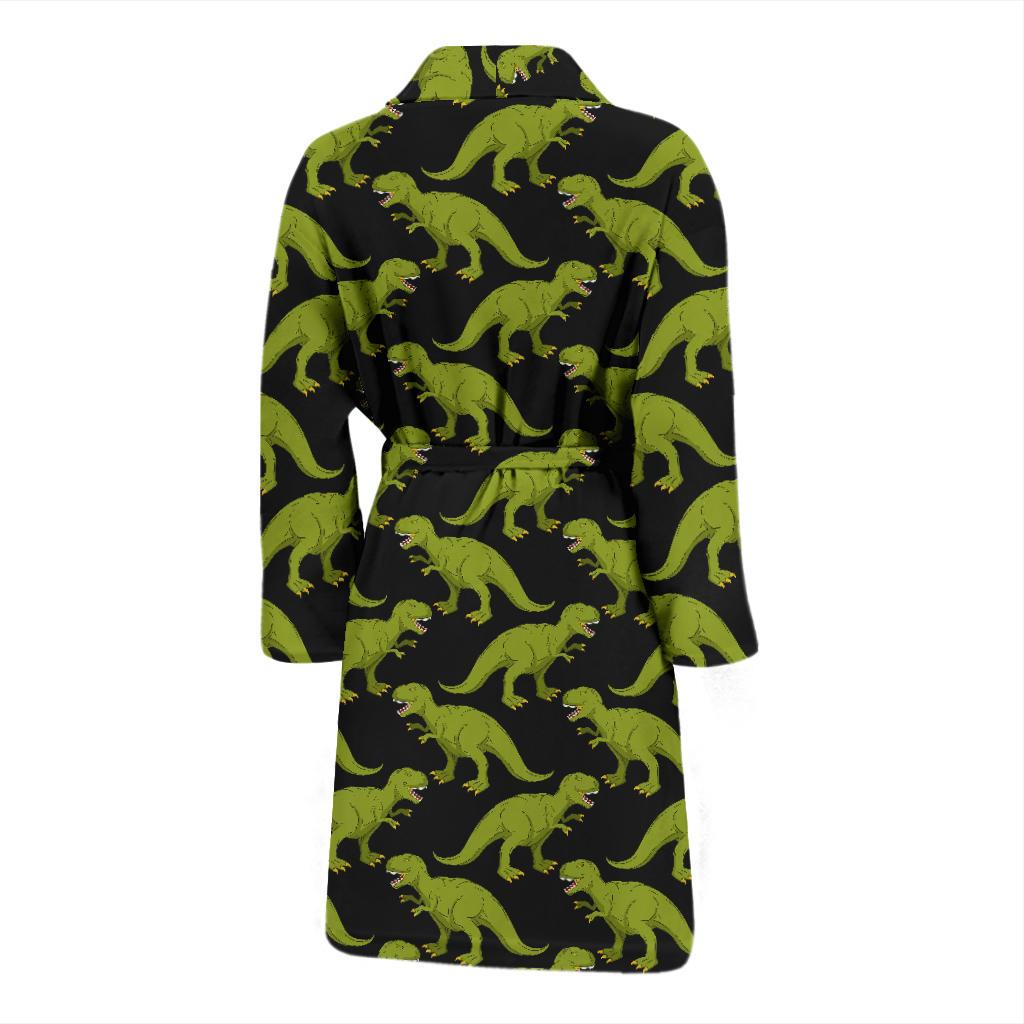 T Rex Pattern Print Design A02 Men Bathrobe-JORJUNE.COM