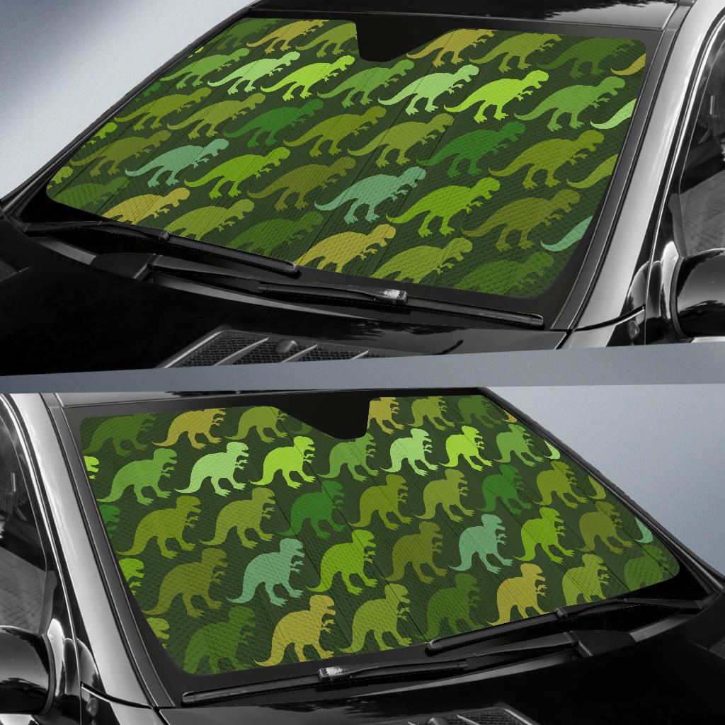 T Rex Pattern Print Design A03 Car Sun Shades-JORJUNE.COM