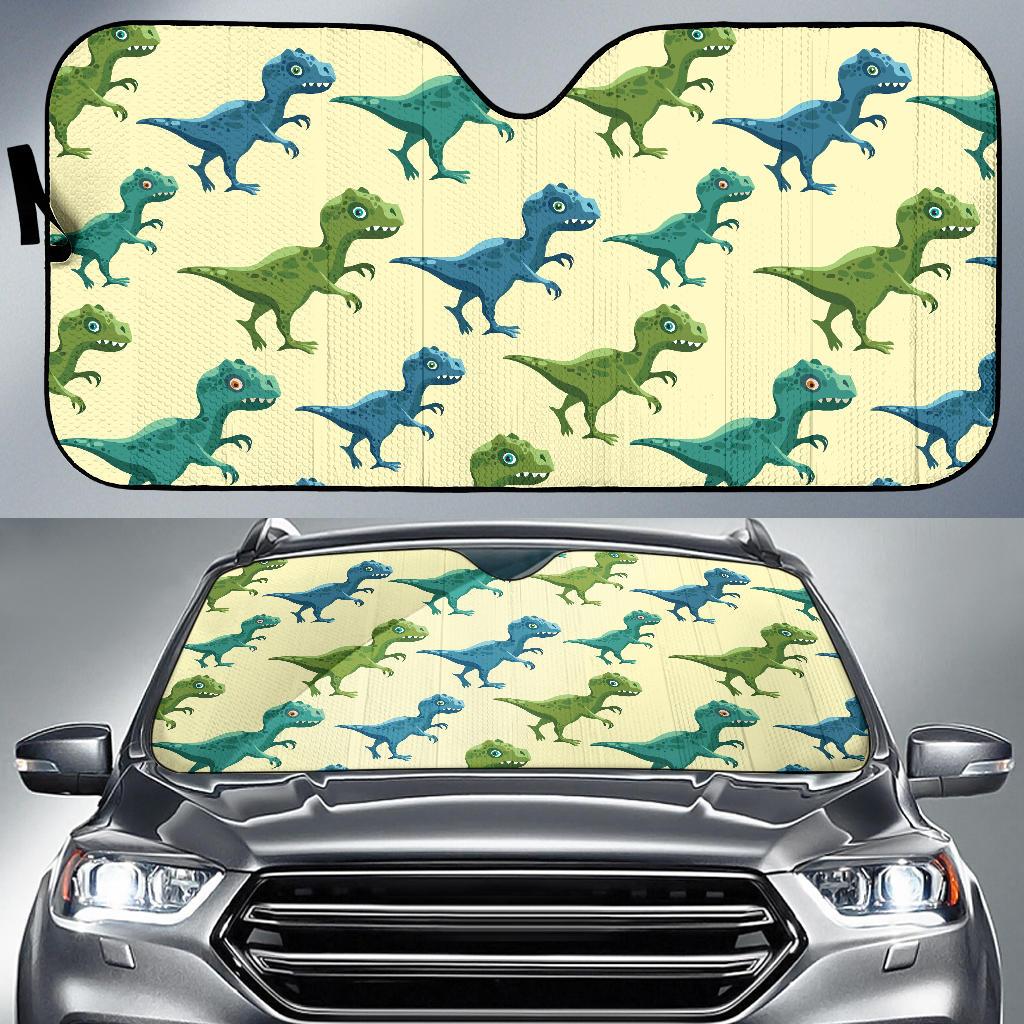 T Rex Pattern Print Design A04 Car Sun Shades-JORJUNE.COM