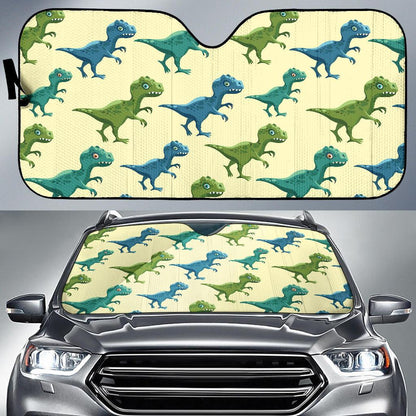 T Rex Pattern Print Design A04 Car Sun Shades-JORJUNE.COM