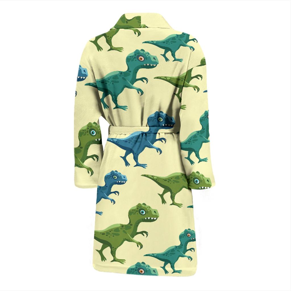 T Rex Pattern Print Design A04 Men Bathrobe-JORJUNE.COM