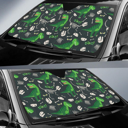 T Rex Pattern Print Design A05 Car Sun Shades-JORJUNE.COM