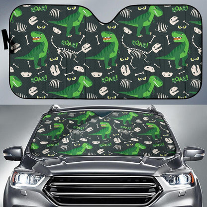 T Rex Pattern Print Design A05 Car Sun Shades-JORJUNE.COM