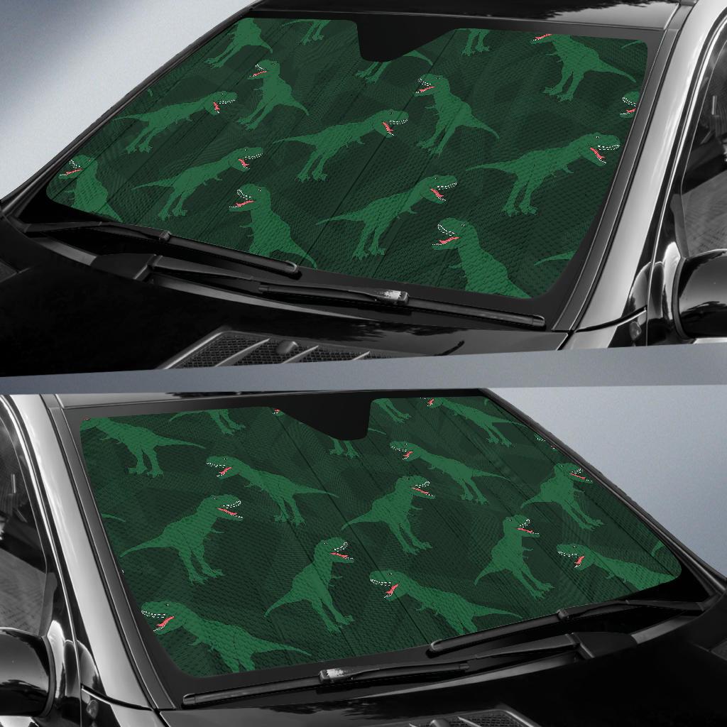 T Rex Pattern Print Design A06 Car Sun Shades-JORJUNE.COM