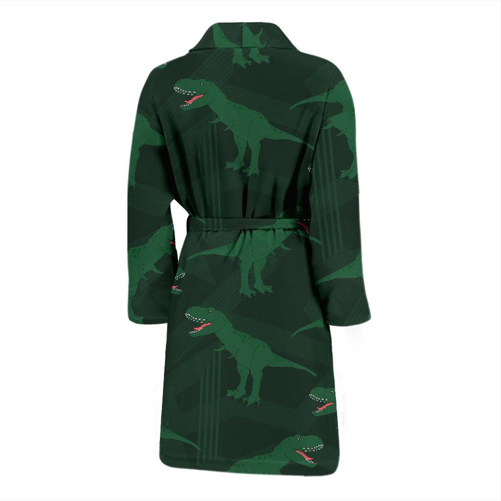 T Rex Pattern Print Design A06 Men Bathrobe-JORJUNE.COM