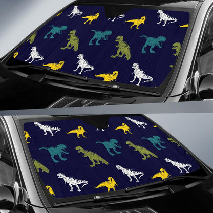 T Rex Pattern Print Design A07 Car Sun Shades-JORJUNE.COM