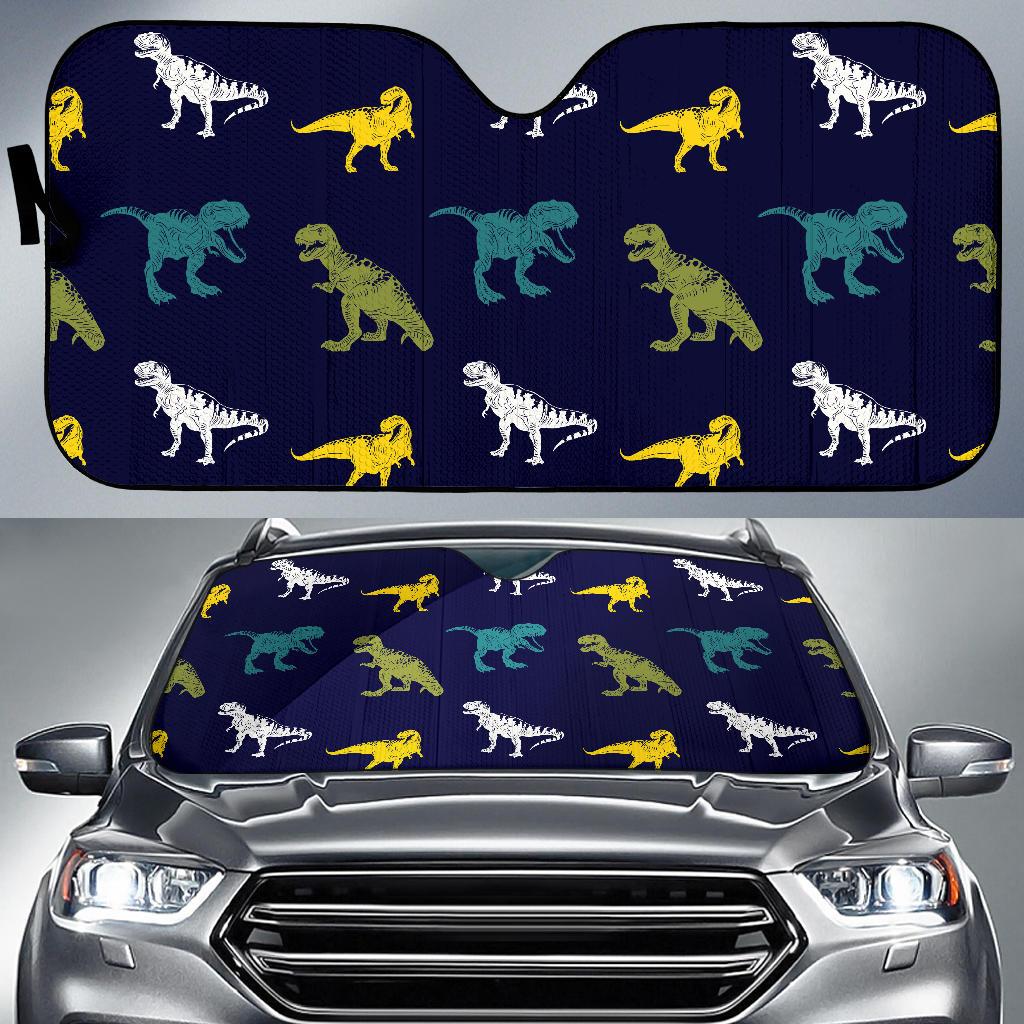 T Rex Pattern Print Design A07 Car Sun Shades-JORJUNE.COM