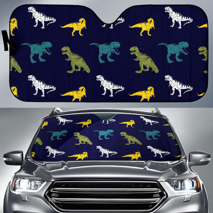 T Rex Pattern Print Design A07 Car Sun Shades-JORJUNE.COM