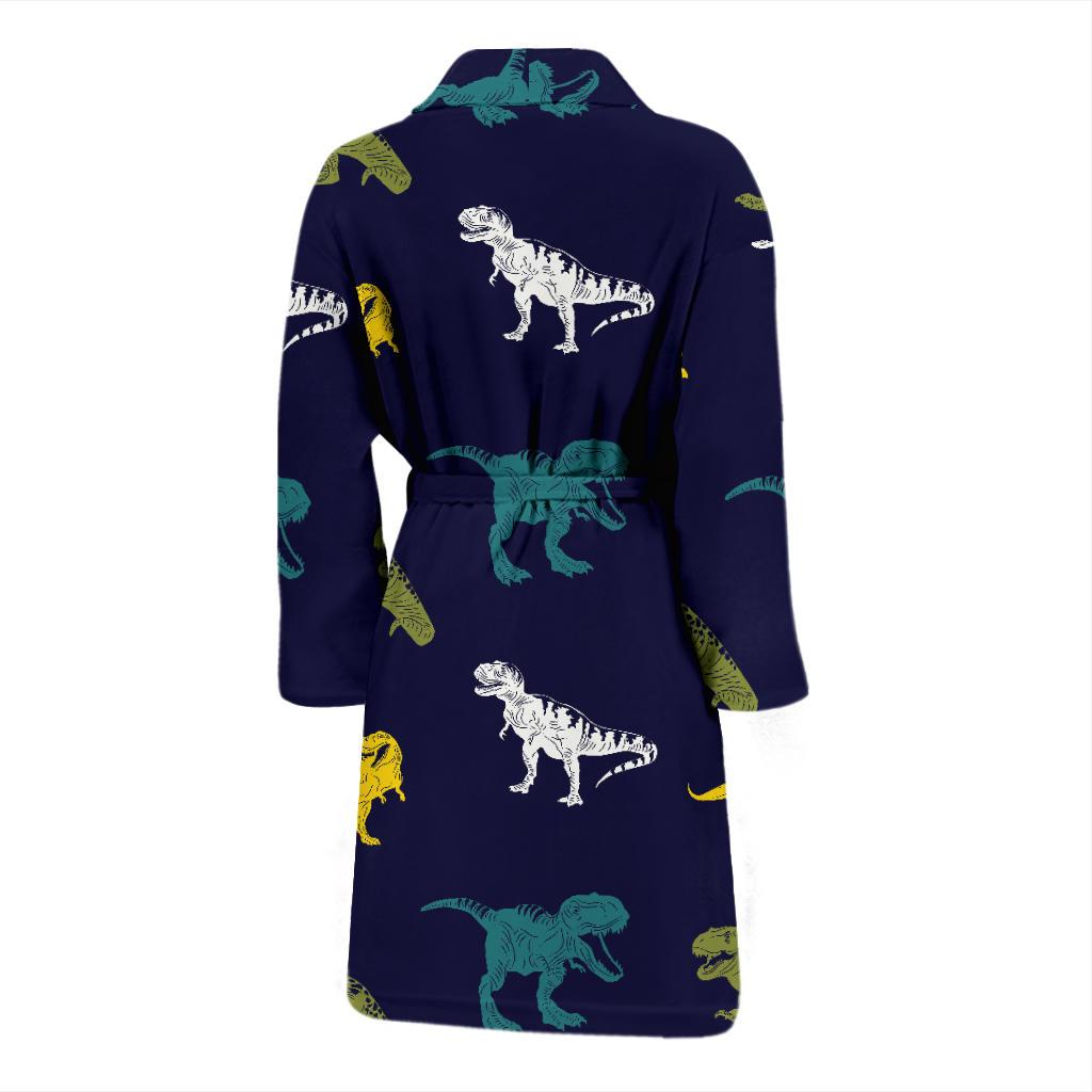 T Rex Pattern Print Design A07 Men Bathrobe-JORJUNE.COM