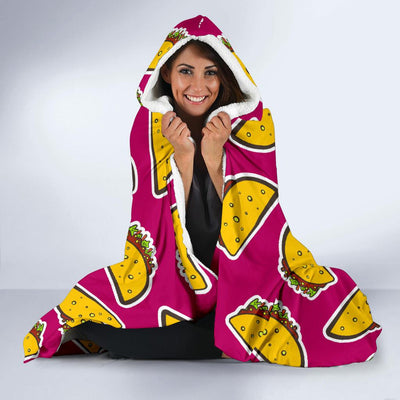 Taco Pattern Print Design TC01 Hooded Blanket-JORJUNE.COM