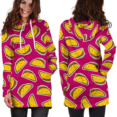 Taco Pattern Print Design TC01 Women Hoodie Dress
