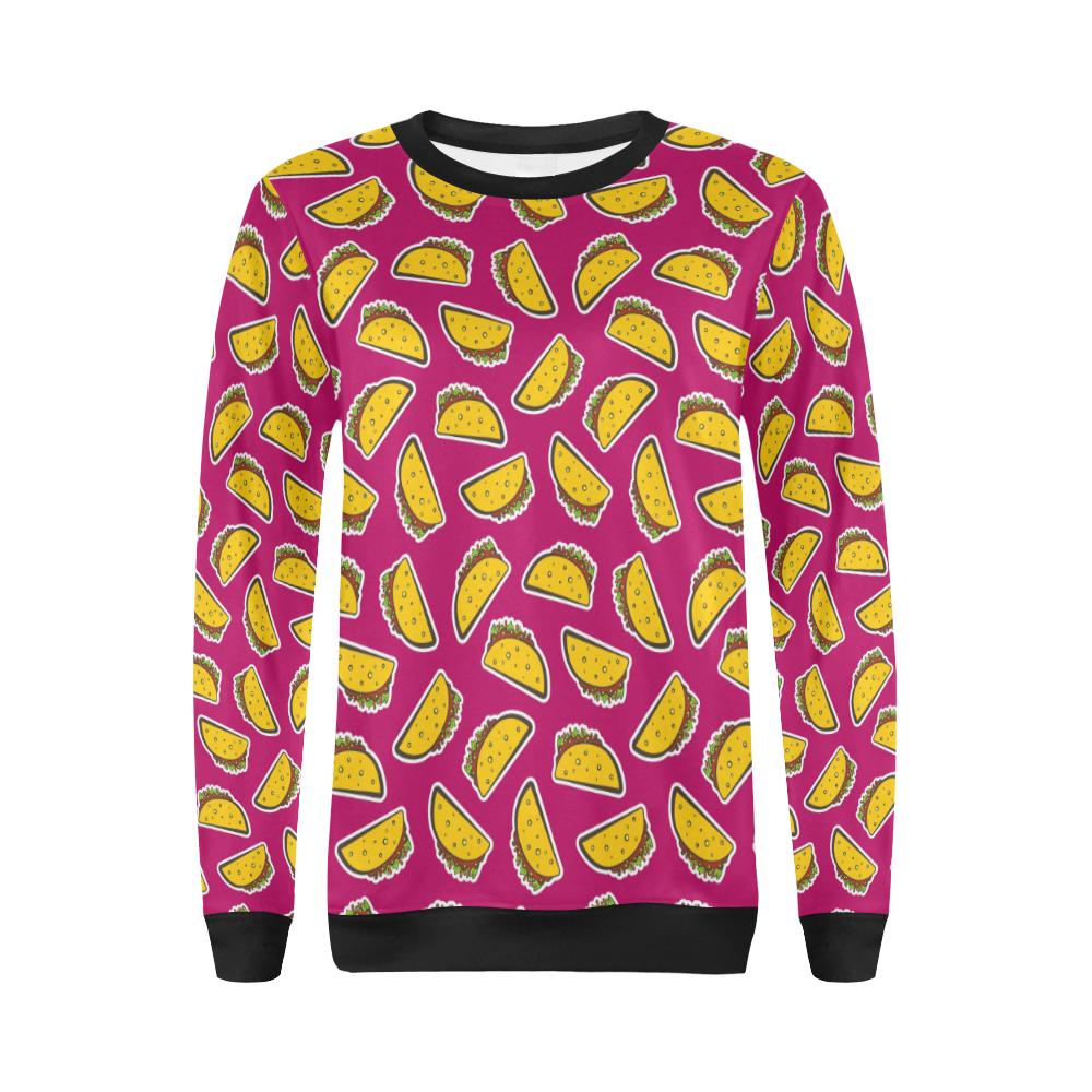 Taco Pattern Print Design TC01 Women Long Sleeve Sweatshirt-JorJune