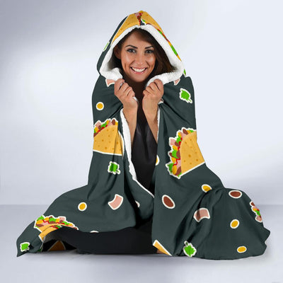 Taco Pattern Print Design TC02 Hooded Blanket-JORJUNE.COM