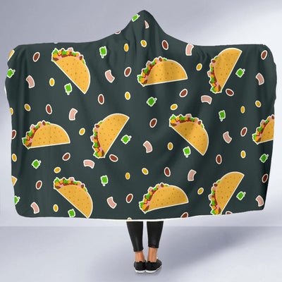 Taco Pattern Print Design TC02 Hooded Blanket-JORJUNE.COM