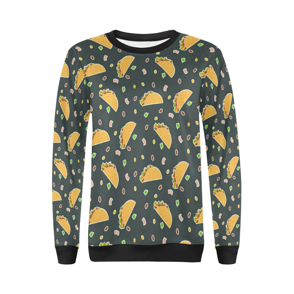 Taco Pattern Print Design TC02 Women Long Sleeve Sweatshirt-JorJune