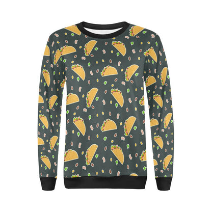 Taco Pattern Print Design TC02 Women Long Sleeve Sweatshirt-JorJune