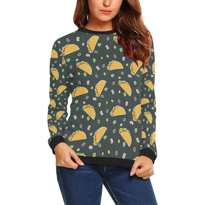 Taco Pattern Print Design TC02 Women Long Sleeve Sweatshirt-JorJune
