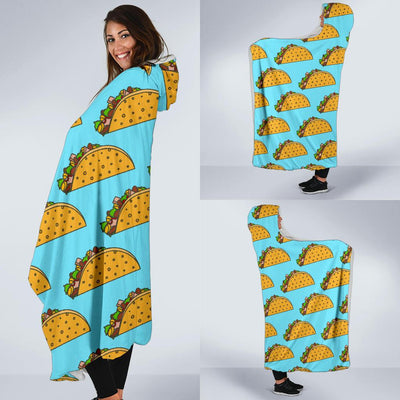 Taco Pattern Print Design TC03 Hooded Blanket-JORJUNE.COM