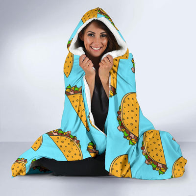 Taco Pattern Print Design TC03 Hooded Blanket-JORJUNE.COM