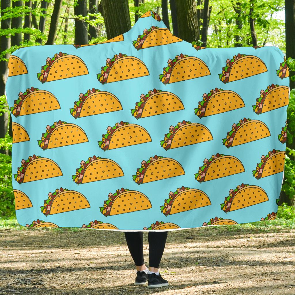 Taco Pattern Print Design TC03 Hooded Blanket-JORJUNE.COM