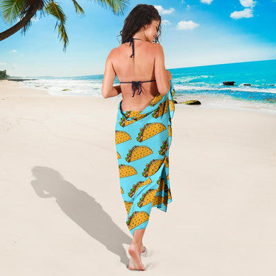 Taco Pattern Print Design TC03 Sarong Pareo Wrap-JORJUNE.COM